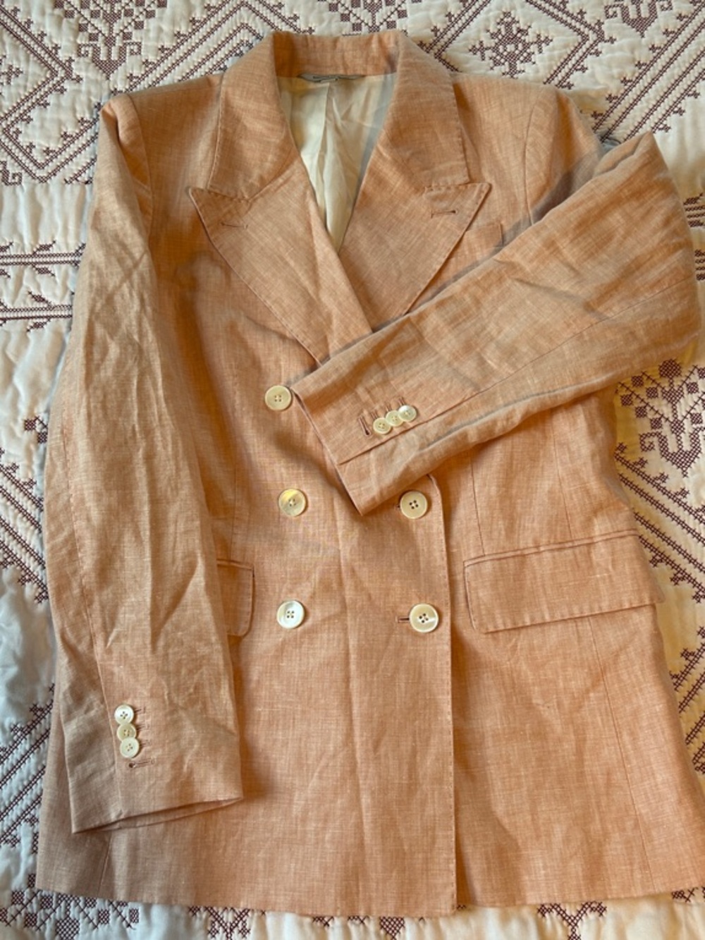 Banana Republic Peachy Pink Linen Blend Blazer
